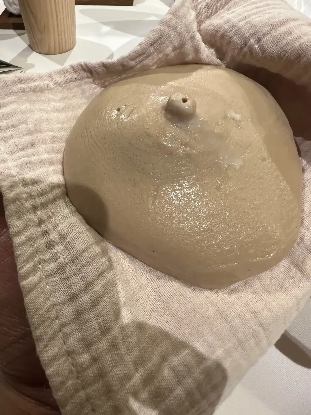 A small pale, dome-shaped tasting-menu bite at Mugaritz